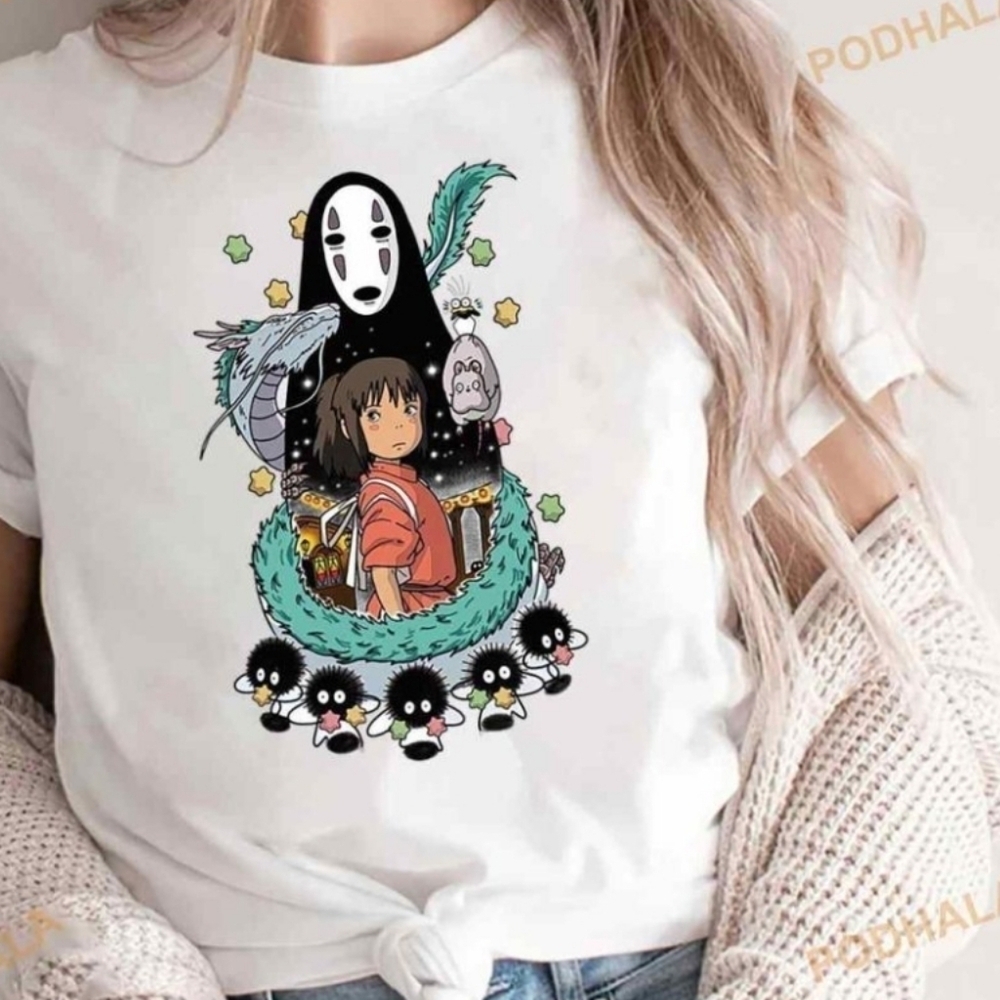 NEW Faceless Spirited Away Anime Studio Ghibli Shirt asian XL size